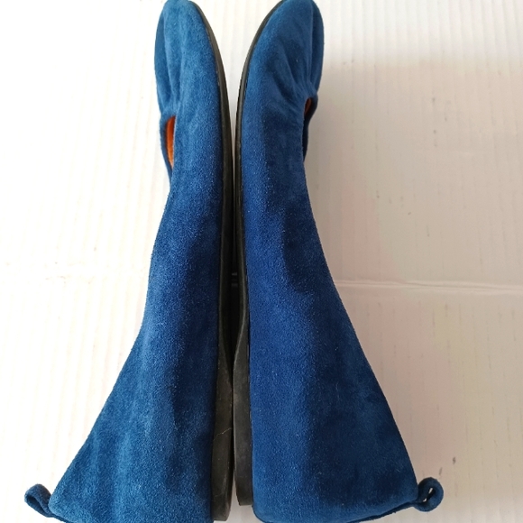 Nine West Indigo Blue  Leather Ballet Flats 7M - Picture 6 of 7
